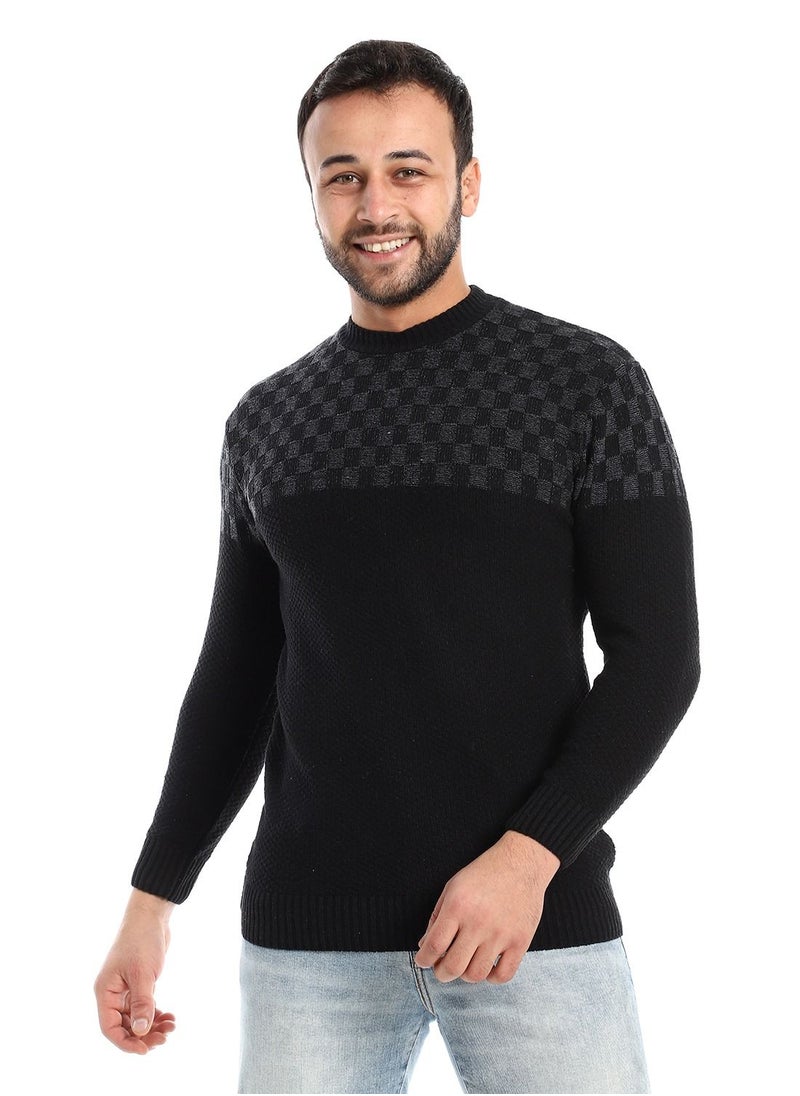 Caesar - Wool Mens Pullover With Multi Design - Image 1