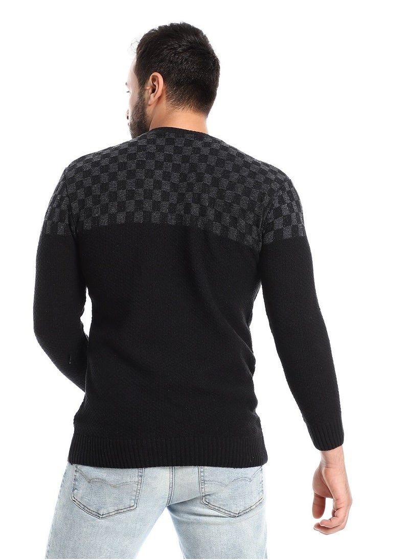 Caesar - Wool Mens Pullover With Multi Design - Image 1