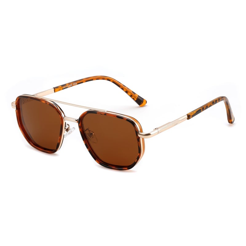 FEISEDY Polarized Aviator Sunglasses for Men Square Retro Metal Frame UV 400 Protection TAC Lens B0329 - Image 2