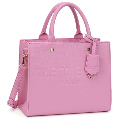 Chinllo Tote Bag for Women Top Handle Stachel Purse and Handbags with Shoulder Strap (D.Pink-S) - Image 1