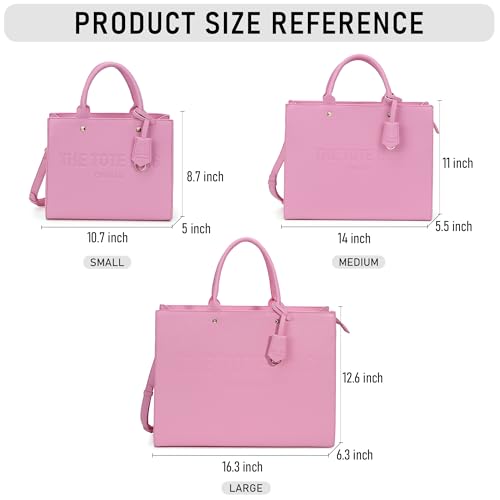 Chinllo Tote Bag for Women Top Handle Stachel Purse and Handbags with Shoulder Strap (D.Pink-S) - Image 3