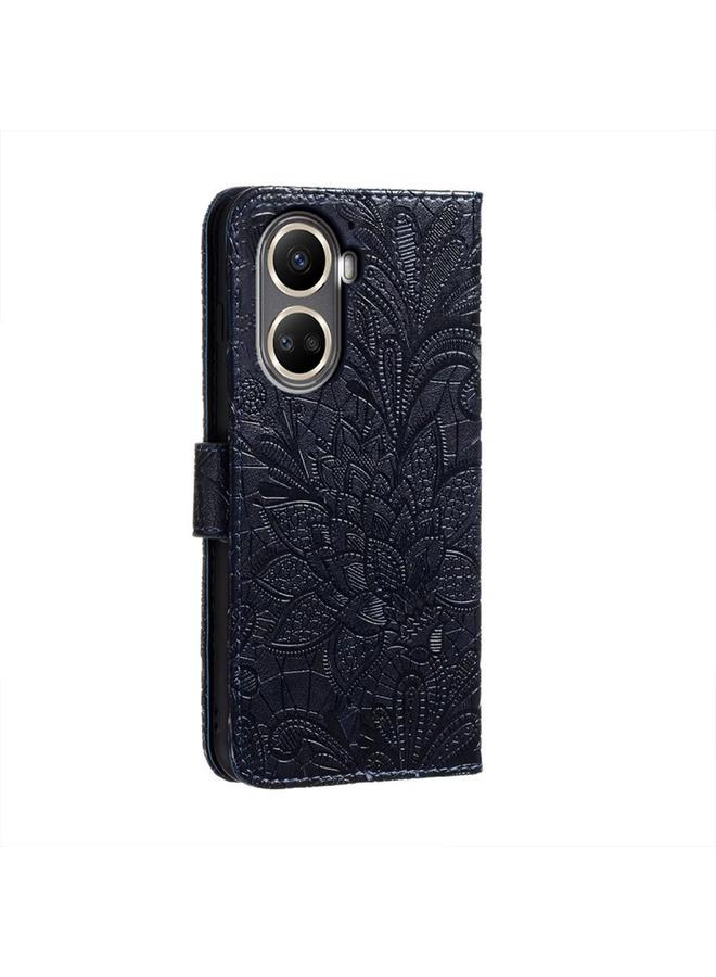 Green Tiger Case For Huawei nova 10 SE Lace Flower Embossing Flip Leather Phone Case - Image 3