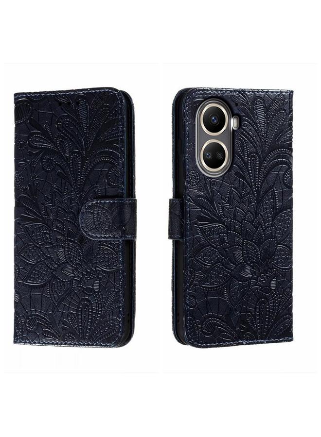 Green Tiger Case For Huawei nova 10 SE Lace Flower Embossing Flip Leather Phone Case - Image 1