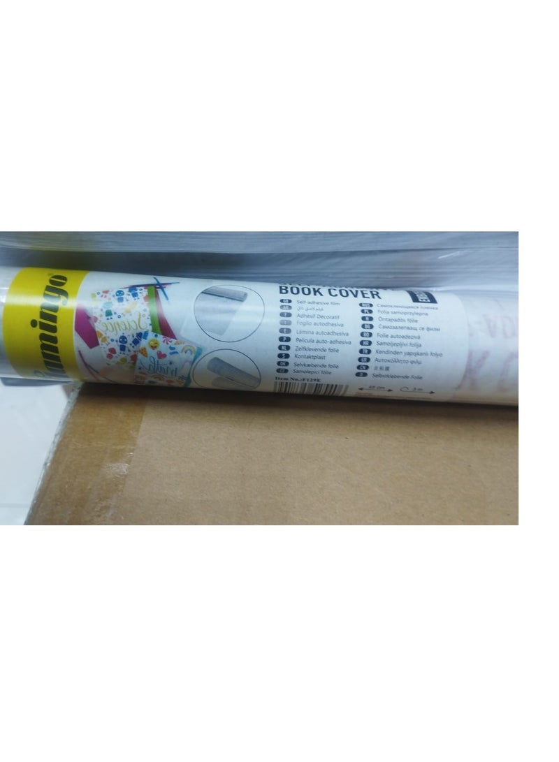 Flamingo غلاف كتاب شفاف لاصق ذاتي من FLAMINGO، لفافة فيلم بلاستيكية 3 متر × 45 سم، شفاف، مثالي للكتب والكتب المدرسية والكتب النصية والمستندات ودفاتر التمارين - Image 2