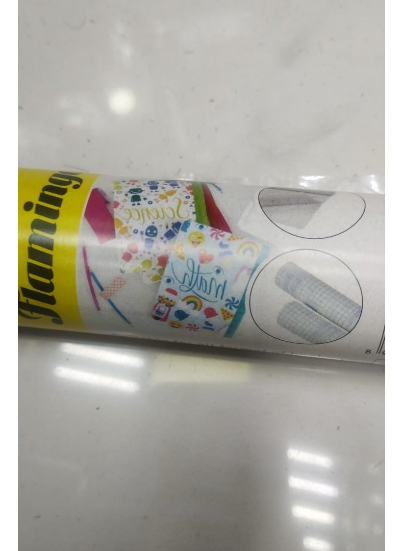 Flamingo غلاف كتاب شفاف لاصق ذاتي من FLAMINGO، لفافة فيلم بلاستيكية 3 متر × 45 سم، شفاف، مثالي للكتب والكتب المدرسية والكتب النصية والمستندات ودفاتر التمارين - Image 3