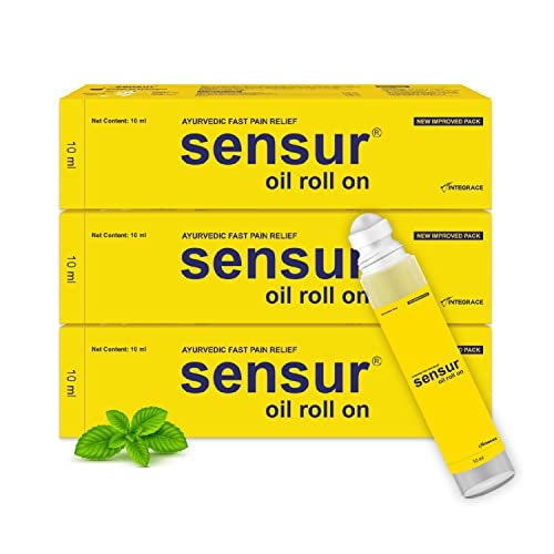 Sensur Natural and Ayurvedic Pain Relief Oil Roll On, 10ml (Pack of 3) | Fast Relief All Pains, One solution - Image 1