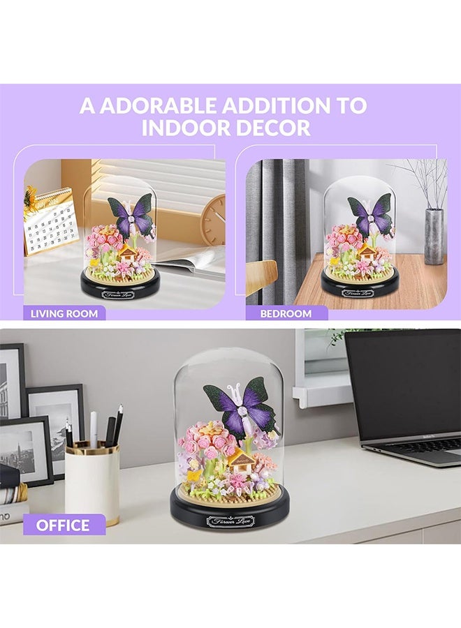 MXN Flower Bouquet Building Kit for Adults - 582 PCS Butterfly Flowers Botanical Collection Mini Building Block Kit with Dust Cover, Flower Bouquet Building Kit Gift for Mom Lover Women - Image 5