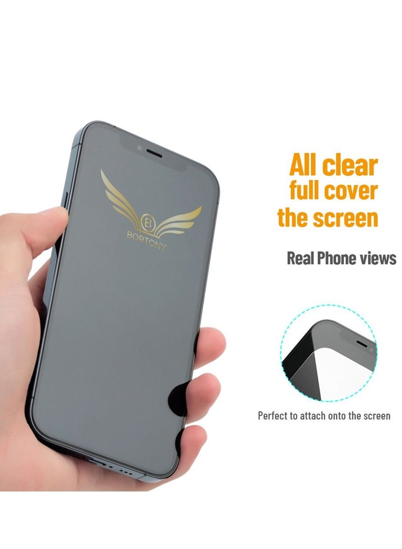 BORTONY Privacy Anti-Spy Tempered Glass Screen Protector For iPhone 13/13 Pro 6.1 Inch Black - Image 2