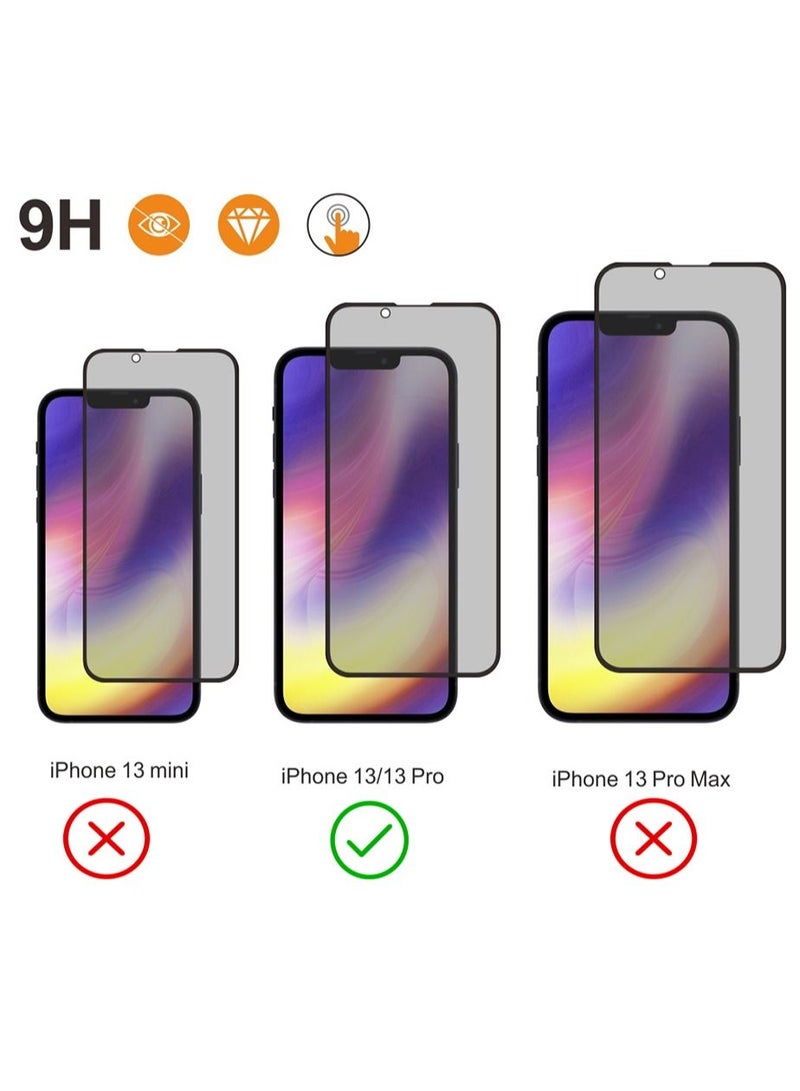 BORTONY Privacy Anti-Spy Tempered Glass Screen Protector For iPhone 13/13 Pro 6.1 Inch Black - Image 4