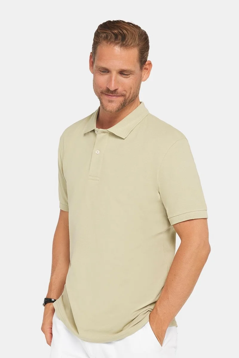 تودورس Men's Classic Fit Relaxed Cut 100% Cotton Plain Pique Green Polo Neck T-Shirt