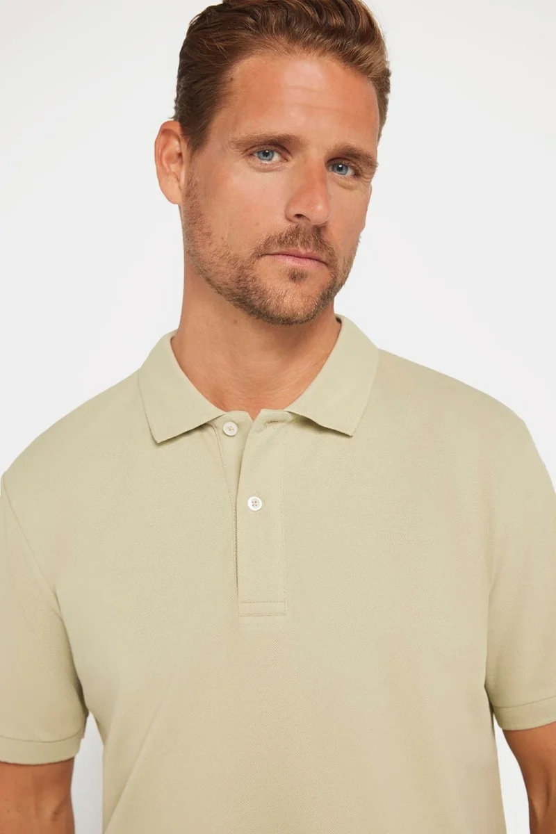 تودورس Men's Classic Fit Relaxed Cut 100% Cotton Plain Pique Green Polo Neck T-Shirt