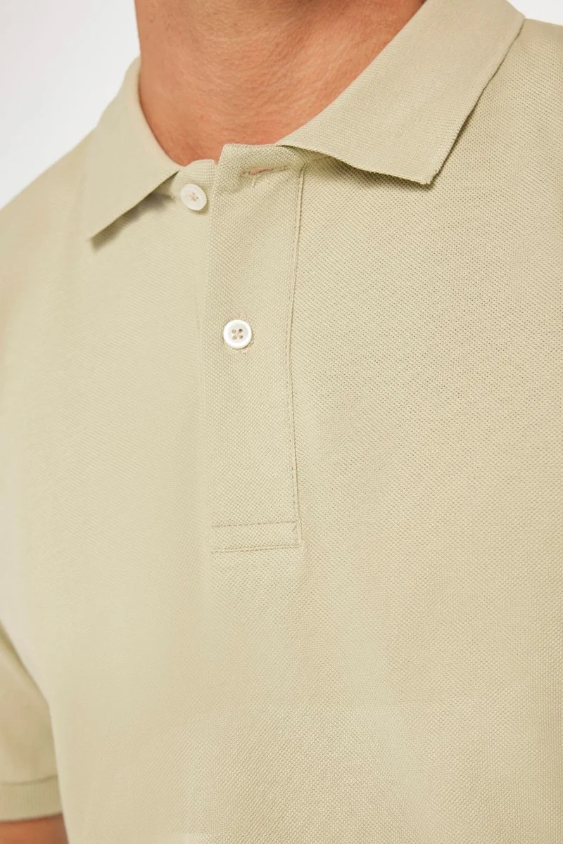 تودورس Men's Classic Fit Relaxed Cut 100% Cotton Plain Pique Green Polo Neck T-Shirt