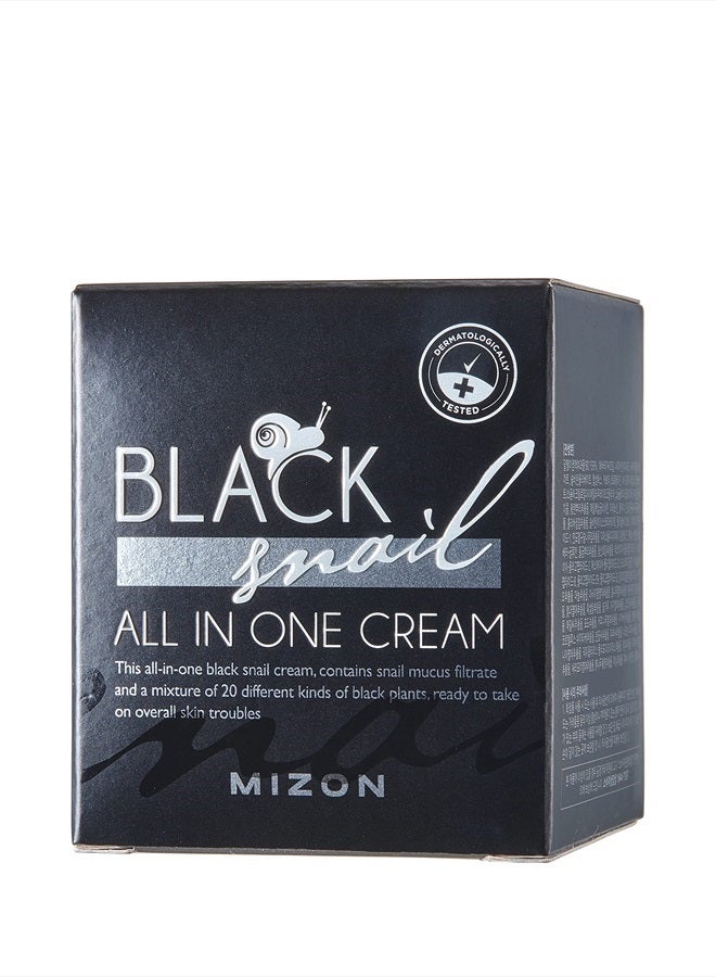 MIZON Black Snail All In One Cream, Premium, Snail Repair Cream, Intensive Care, Korean Skin Care, Facial Moisturizing, Snail Mucin Extract, Wrinkle Care, Firming (75ml / 2.54 fl oz) - Image 2