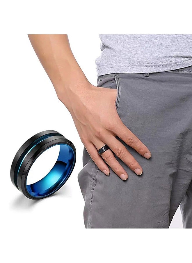 4Pcs Size-10 Titanium Stainless Steel Spinner Rings Fidget Band Rings Stress Rings Set - Image 2