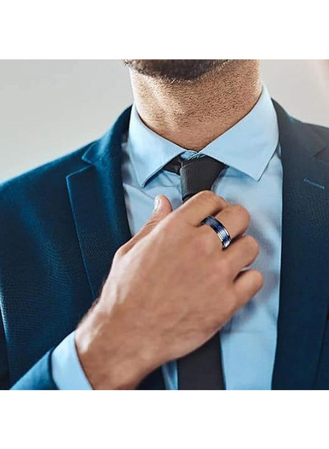 4Pcs Size-10 Titanium Stainless Steel Spinner Rings Fidget Band Rings Stress Rings Set - Image 4