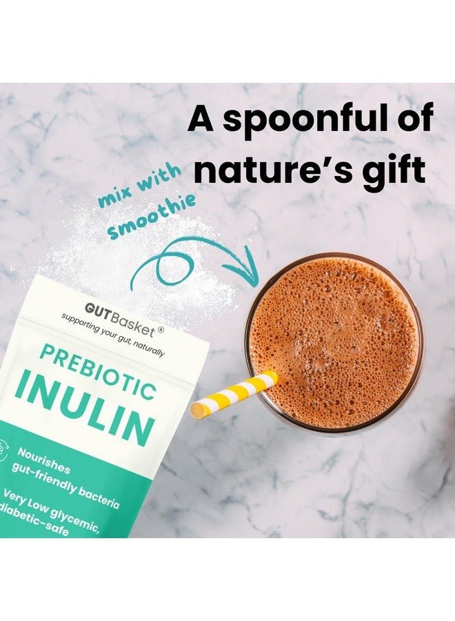 Gutbasket Pure Inulin Powder (250g) - Prebiotic Fiber for Gut Health & Digestive Wellness - Vegan, Non-GMO, Gluten-Free - Ideal for Smoothies, Coffee, and Baking - Image 3