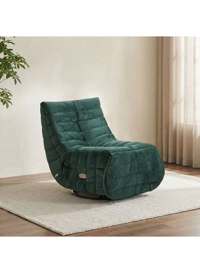 V2 Britan 1 Seater Fabric Recliner Chair – Comfortable Modern Single Sofa Recliner for Living Room, Bedroom, Lounge – Stylish Relaxing Armchair Furniture - Velvet Green