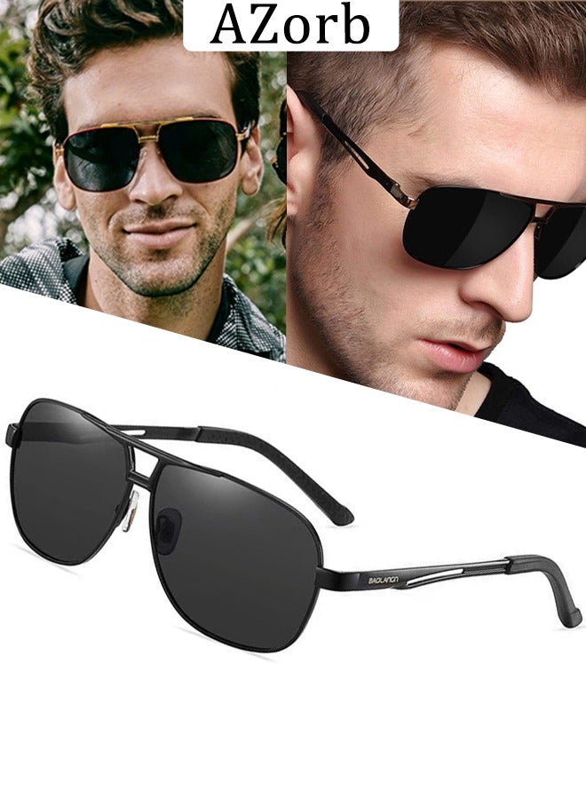 AZorb Polarized Aviator Sunglasses Men Metal Frame Men's Sunglasses Classic Women Sun Glassess Eye UV Protection Shades for Driving Fishing Outdoor - Image 1