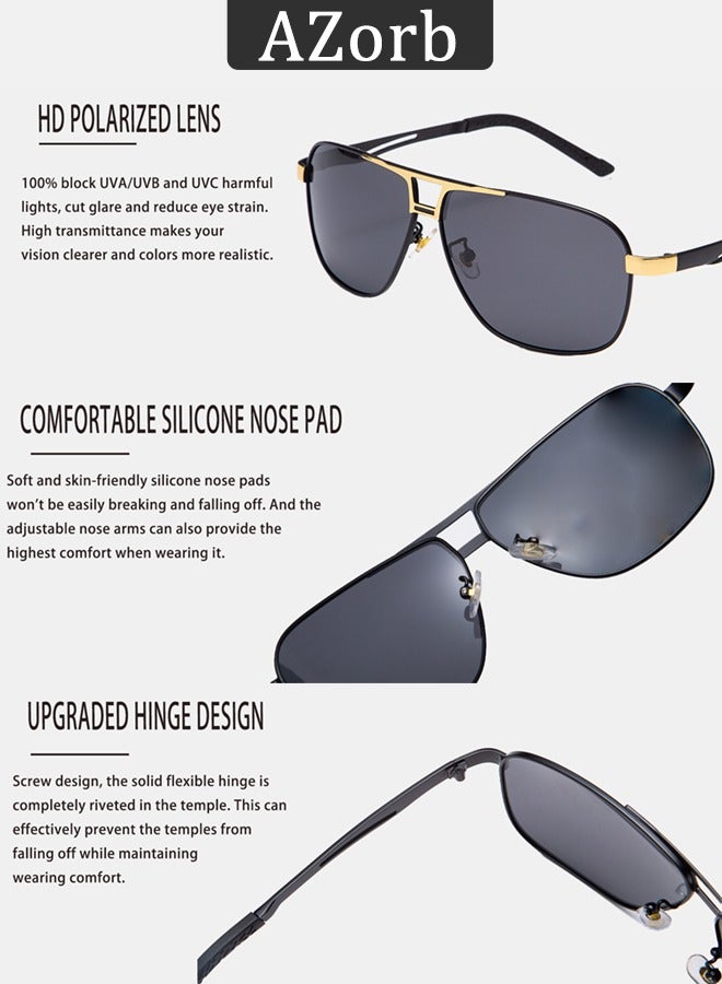 AZorb Polarized Aviator Sunglasses Men Metal Frame Men's Sunglasses Classic Women Sun Glassess Eye UV Protection Shades for Driving Fishing Outdoor - Image 5