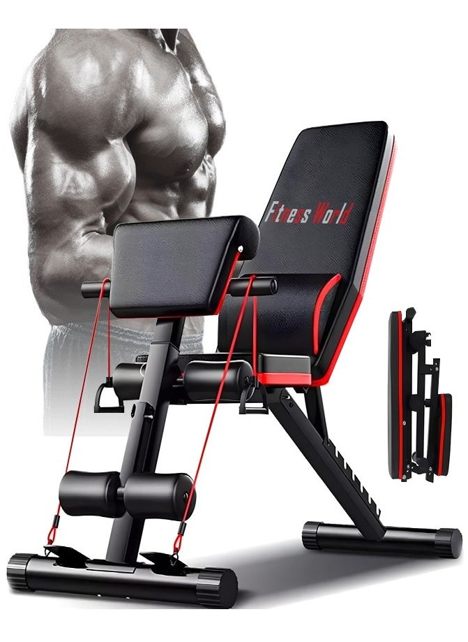 Fitness World Fitness World Adjustable Weight Lifting Bench Home Gym Bench with Dumbbell Multifunctional Workout Bench  - Image 1