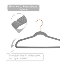 Red Dot Gift Premium Kids Velvet Hangers (Pack of 50) 14″ Wide with Copper Rose Gold Hooks,Space Saving,Nonslip Huggable Closet Hangers for Petite Junior Children’s Skirt Dress Pants,Clothes Hangers.  - Image 5