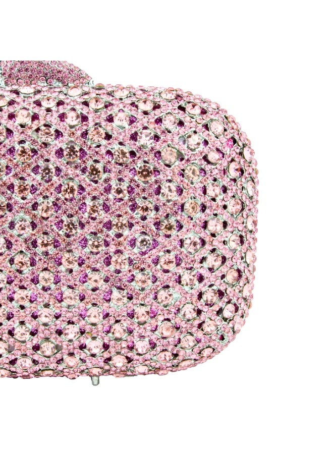 Dollar's Pink Crystal Purse for Ladies - Rhinestone Evening Bag, Sparkly Wedding Party Purse, Luxury Occasion Handbag for Women - Image 2