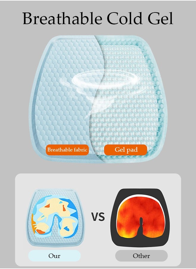 Car seat Cushion for Gel Seat Cushion, Cooling Seat Cushion with Non-Slip Office Chair Gel Seat Cushion Home Wheelchair Seat Cushion Soft and Breathable Fits Car, SUV, Pickup Truck