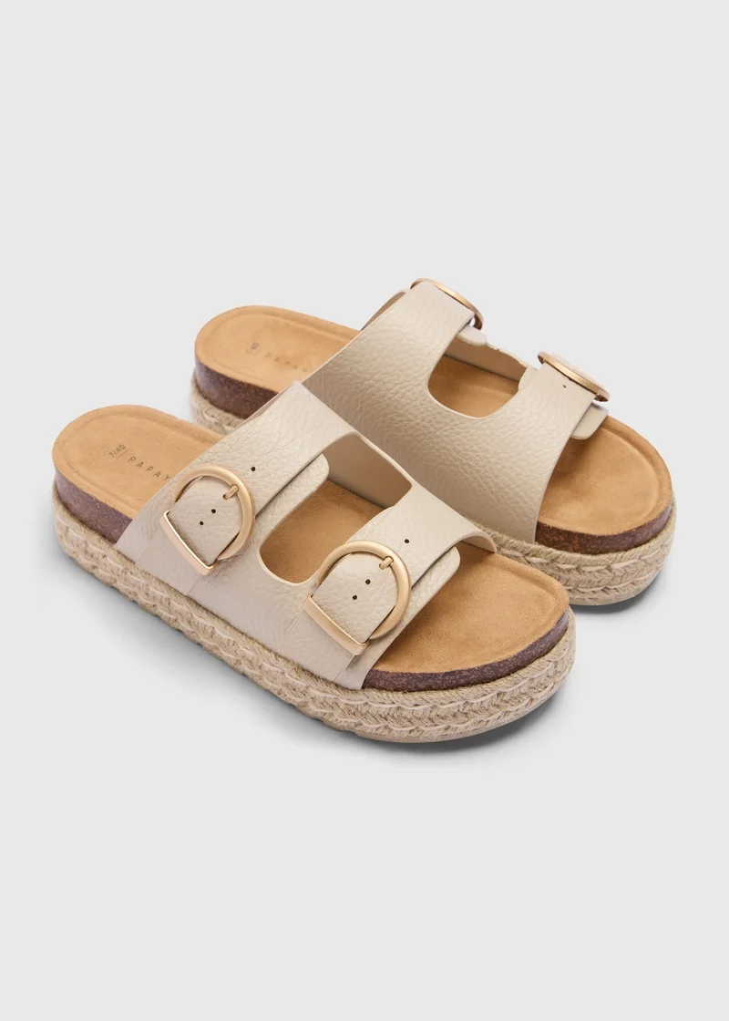 Matalan Stone Espadrille Buckle Chunky Sandals