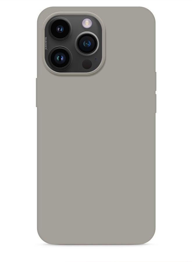 Silicone Cover Liquid Gel Soft Ultra Slim Shockproof Back Case Cover Full Body Protection For Apple iPhone 14 Pro 6.1 inch Grey Grey - Image 1