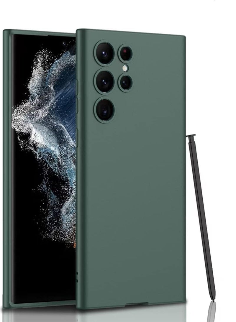 ELTRAZONE ELTERAZONE Compatible S22 Ultra Case, Skin Touch Silicone Gel Rubber, Soft, Sleek Protection,Slim Fit Full Body Shockproof Protective Phone Cover for Samsung Galaxy S22 Ultra (6.8 Inch)(2022)(Green) - Image 1