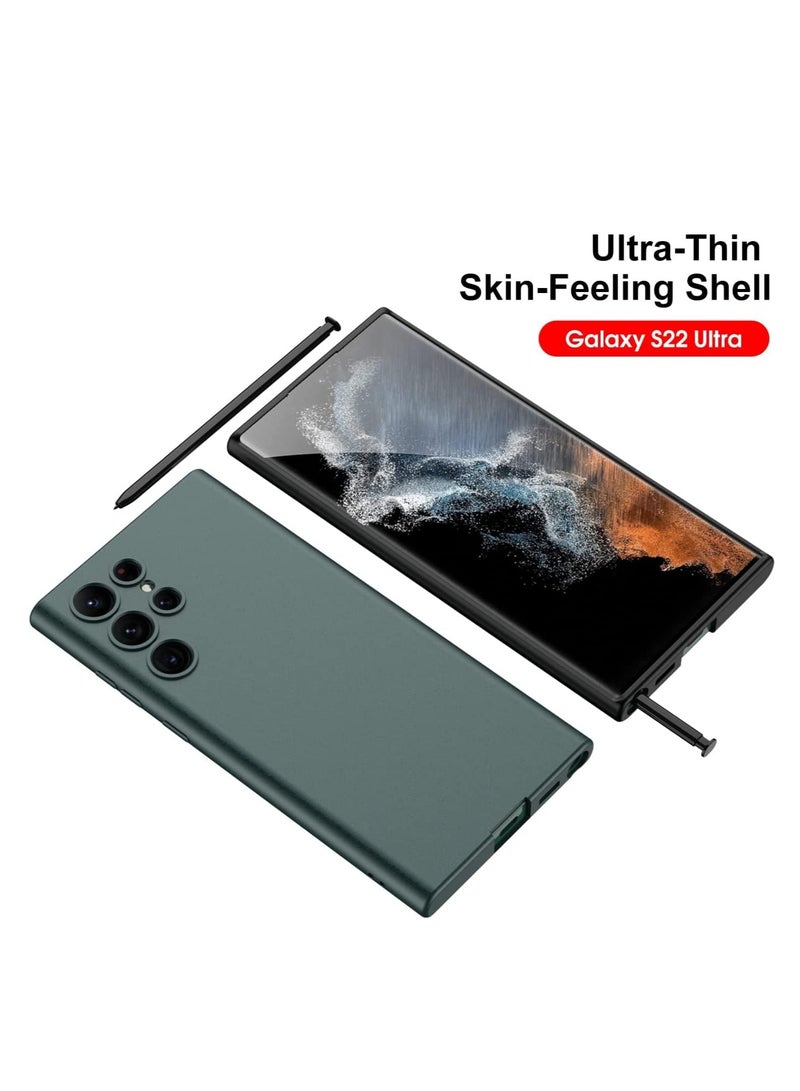 ELTRAZONE ELTERAZONE Compatible S22 Ultra Case, Skin Touch Silicone Gel Rubber, Soft, Sleek Protection,Slim Fit Full Body Shockproof Protective Phone Cover for Samsung Galaxy S22 Ultra (6.8 Inch)(2022)(Green) - Image 4