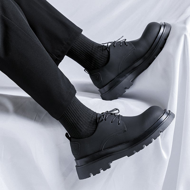 Boys Burst Casual Leather Shoes Black Low Martin Boots All-Match Shoes 58357-R - Image 3