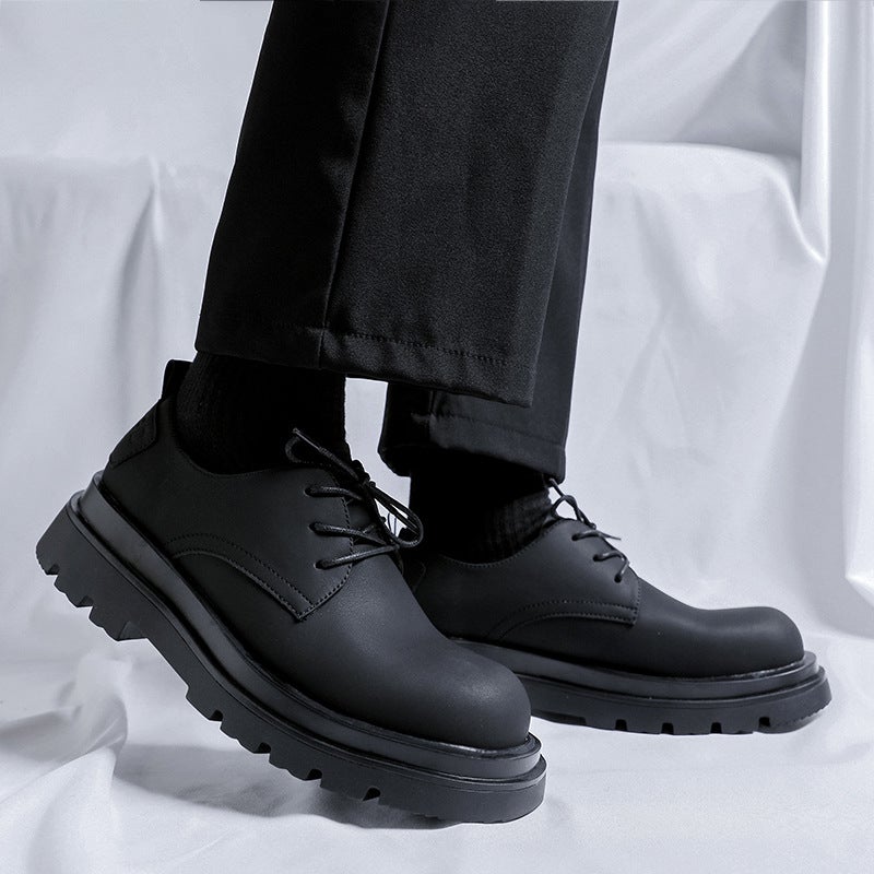Boys Burst Casual Leather Shoes Black Low Martin Boots All-Match Shoes 58357-R - Image 4