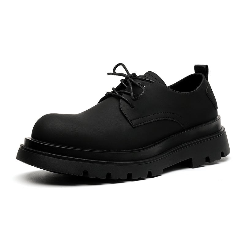 Boys Burst Casual Leather Shoes Black Low Martin Boots All-Match Shoes 58357-R - Image 1
