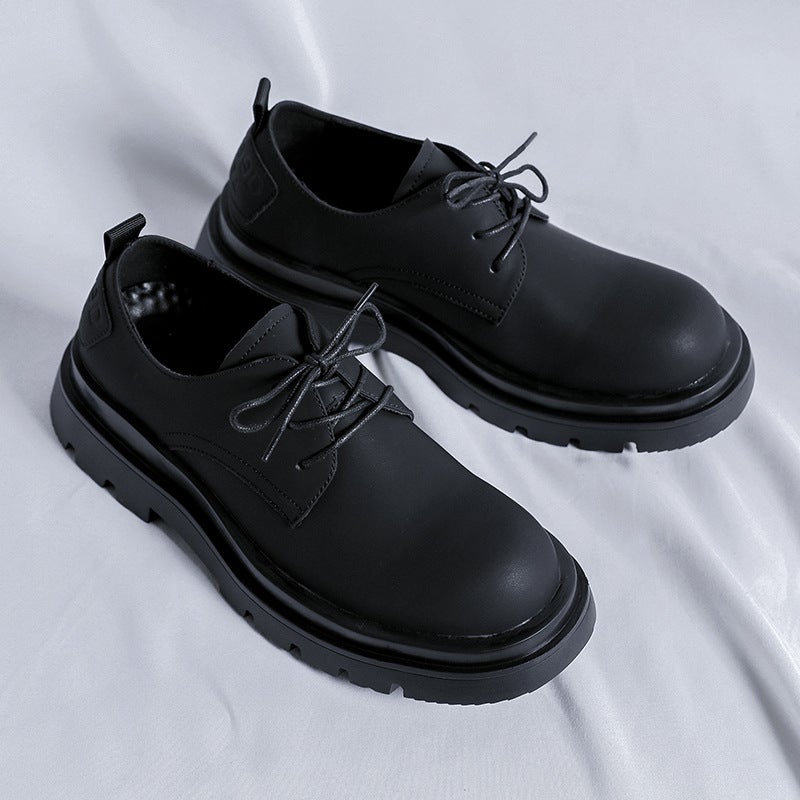 Boys Burst Casual Leather Shoes Black Low Martin Boots All-Match Shoes 58357-R - Image 5