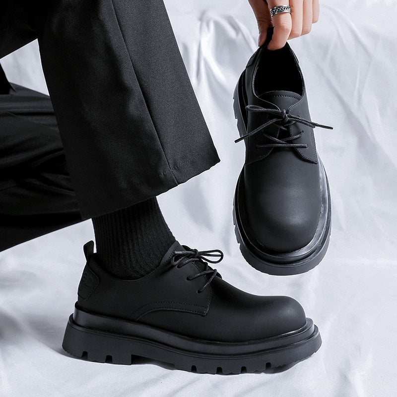 Boys Burst Casual Leather Shoes Black Low Martin Boots All-Match Shoes 58357-R - Image 2