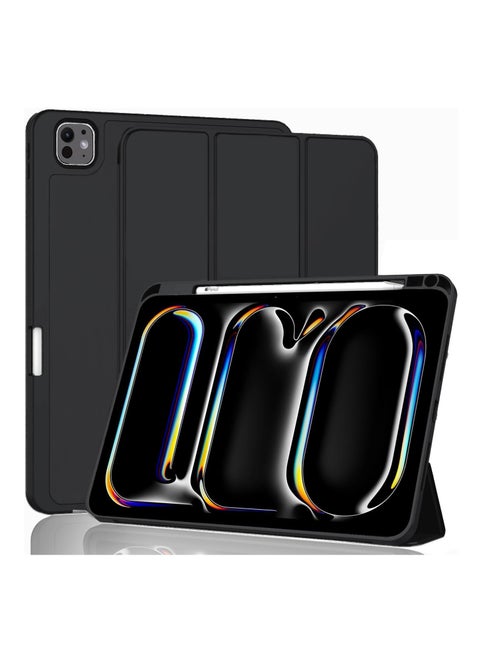 Case Cover for Apple iPad Pro 13 inch 2024 Cover, Pencil Case for iPad Pro 13 M4 2024 with Pencil Holder [Soft Flexible Case] Recoil Series - Black