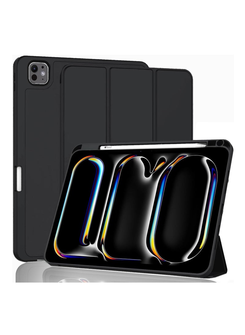 Generic - Case Cover for Apple iPad Pro 13 inch 2024 Cover, Pencil Case for iPad Pro 13 M4 2024 with Pencil Holder [Soft Flexible Case] Recoil Series - Black - Image 1