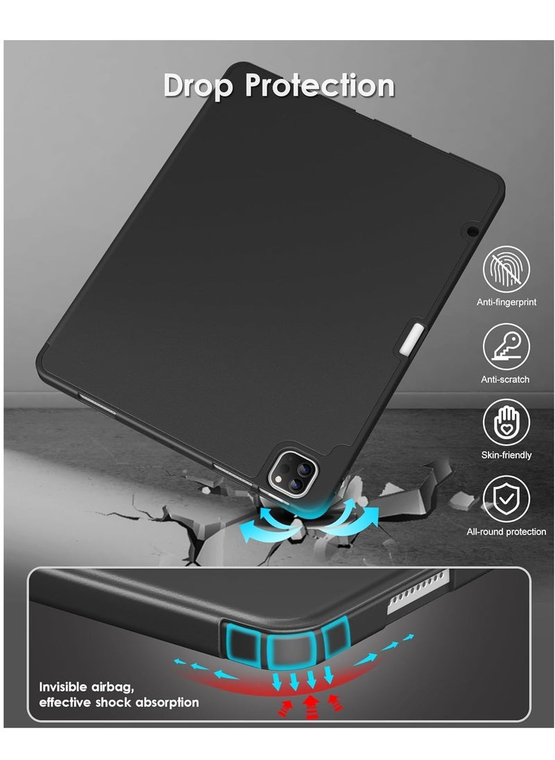 Generic - Case Cover for Apple iPad Pro 13 inch 2024 Cover, Pencil Case for iPad Pro 13 M4 2024 with Pencil Holder [Soft Flexible Case] Recoil Series - Black - Image 1