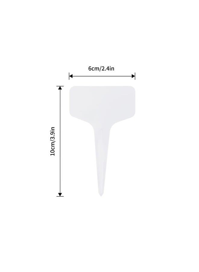 KINGLAKE 100 Pcs 6 x10cm Plastic Plant T-Type Tags Nursery Garden Labels - Image 2