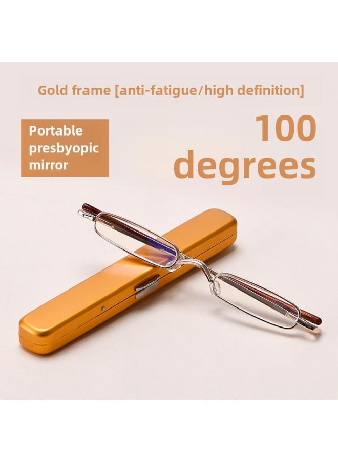 نيبمينينت Ultra-small Ultra-light Metal Reading Glasses Unisex Portable Cartridge High-definition Mini Aging Old 
