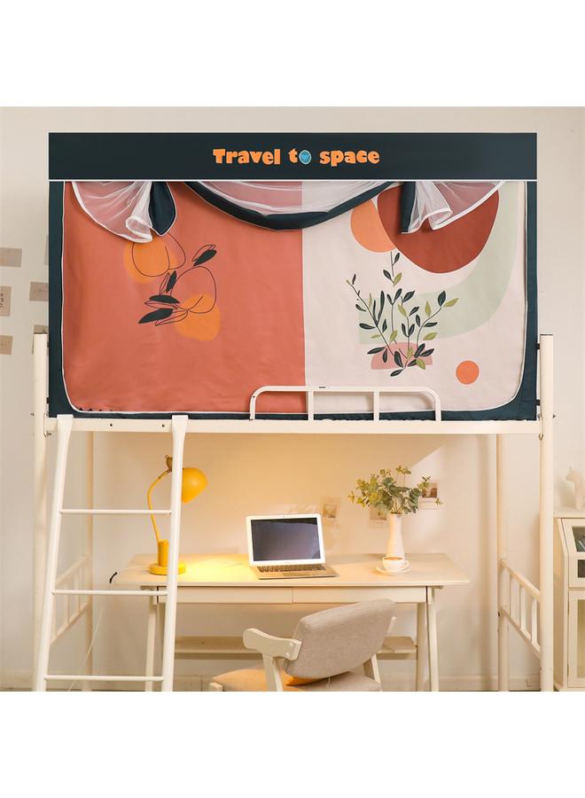Bluejw Strong Shading Network Popular College Student Bed Curtain Mosquito Net Three-door Zipper Dormitory Cute Cartoon Wall Cloth Upper And Lower Bunk Yarn - Image 1
