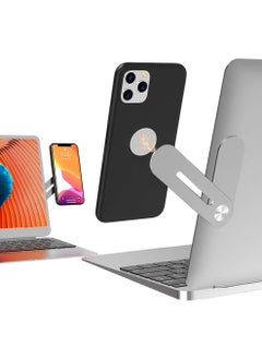 Laptop Phone Holder, Laptop or Desktop Monitor Side Mount Phone Holder, Slim Portable Foldable Smartphone Stand, Computer Monitor Expansion Bracket, Compatible with Any Phone