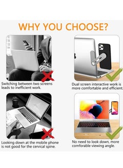 Generic Laptop Phone Holder, Laptop or Desktop Monitor Side Mount Phone Holder, Slim Portable Foldable Smartphone Stand, Computer Monitor Expansion Bracket, Compatible with Any Phone  - Image 5