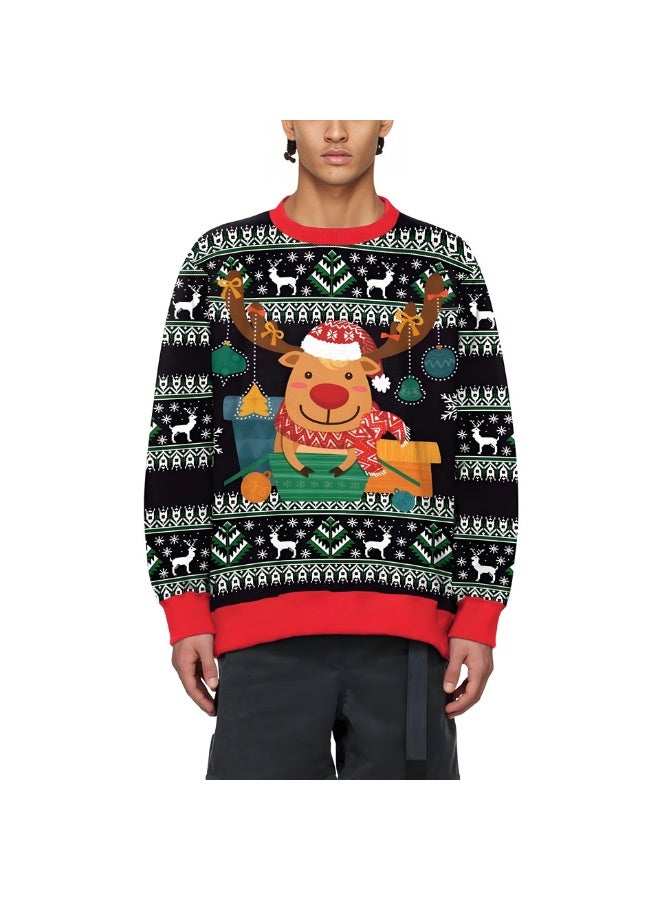 إسكدنيا جنس واحد عيد الميلاد القفز كرتون مطبوعة سترة سويتشرت الخريف الشتاء قمم الملابس - Image 1