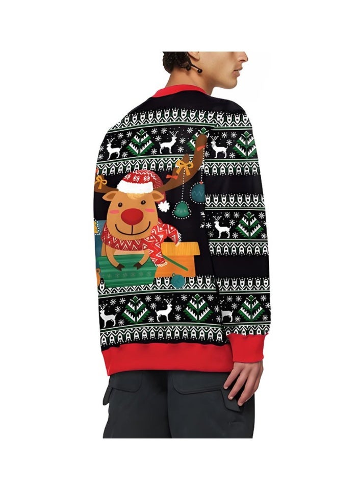 إسكدنيا جنس واحد عيد الميلاد القفز كرتون مطبوعة سترة سويتشرت الخريف الشتاء قمم الملابس - Image 2