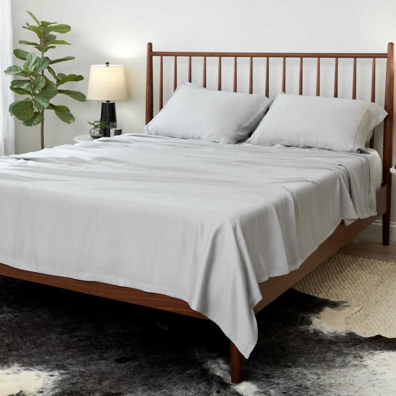 SHEEX Arctic Aire MAX Sheet Set Ultrasoft Cooling Sheets with 1 Flat Sheet 1 Fitted Sheet and 2 Pillowcases King Silver
