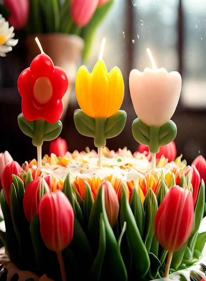 T-shin Cartoon Flower-Shaped Birthday Candles for Fun Celebration,3 PCS Vibrant Colors Surprise Birthday Candles,Funny Baby Kids Children Happy Birthday Candle Ornament,Party Supplies,Cake Decoration - Image 5
