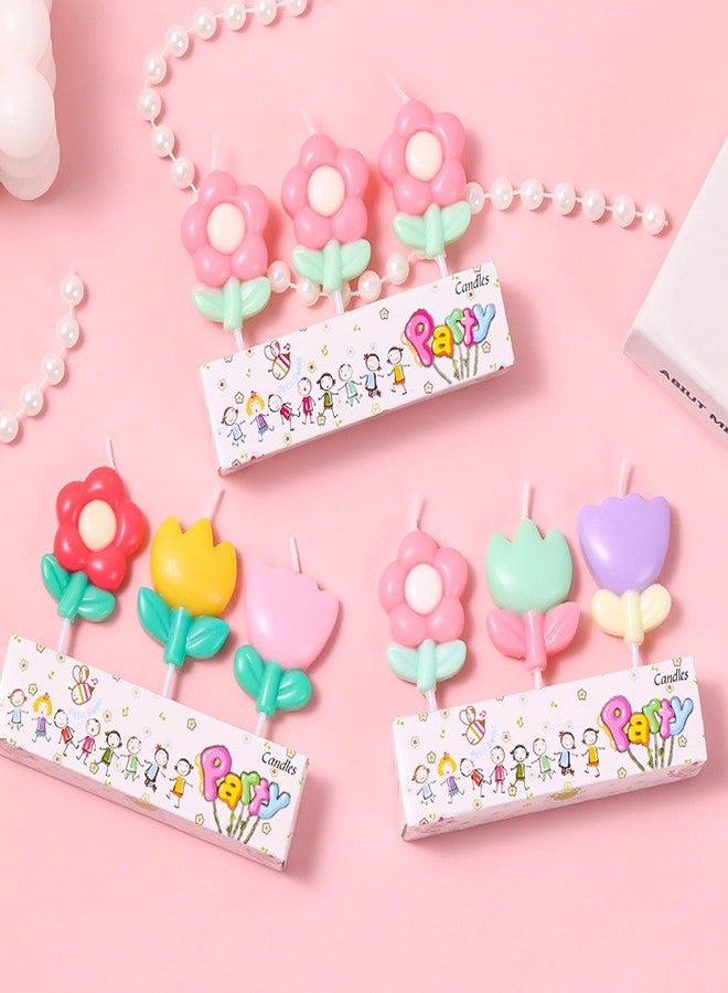 T-shin Cartoon Flower-Shaped Birthday Candles for Fun Celebration,3 PCS Vibrant Colors Surprise Birthday Candles,Funny Baby Kids Children Happy Birthday Candle Ornament,Party Supplies,Cake Decoration - Image 4