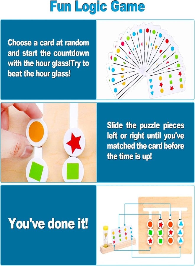 HandyTrendy Puzzle Game Preschool Learning Toys Slide Puzzle Color Teasers Logic Game Montessori Game Wooden Toys for Kids - Image 4